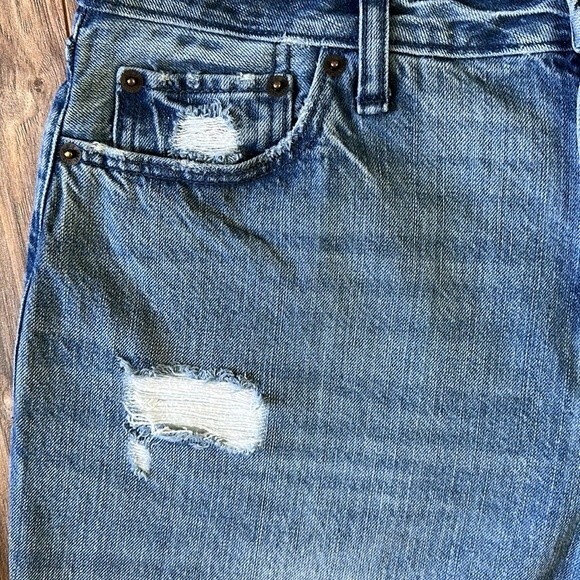 Abercrombie & Fitch Women’s Girlfriend Distressed Jeans Raw Hem Size 31/12 - Picture 5 of 14